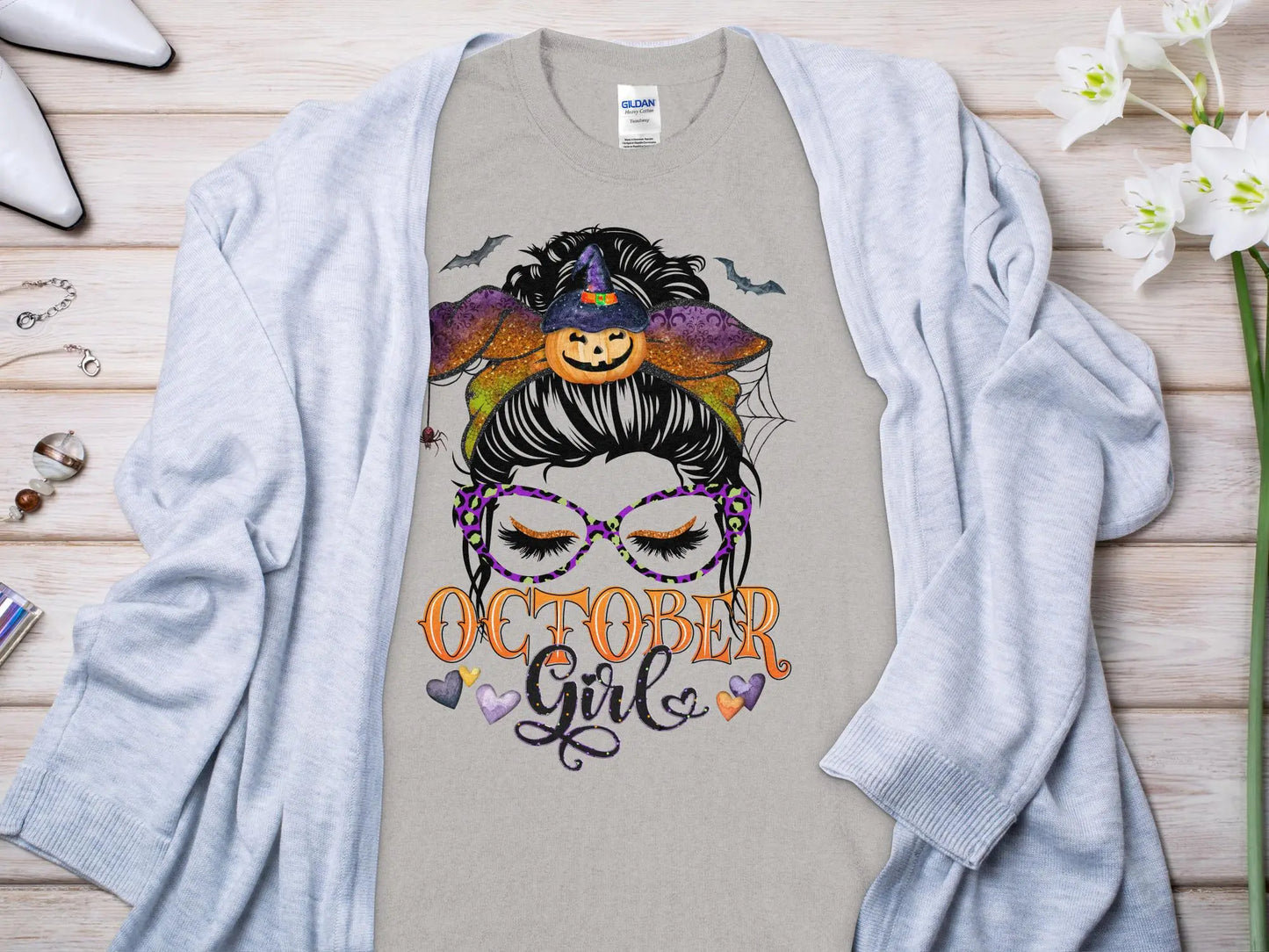 October Girl Birthday T- Makes a Great Gift Quality T- All Sizes and Colors Quality Gilden Tee - Creations Unlimited
