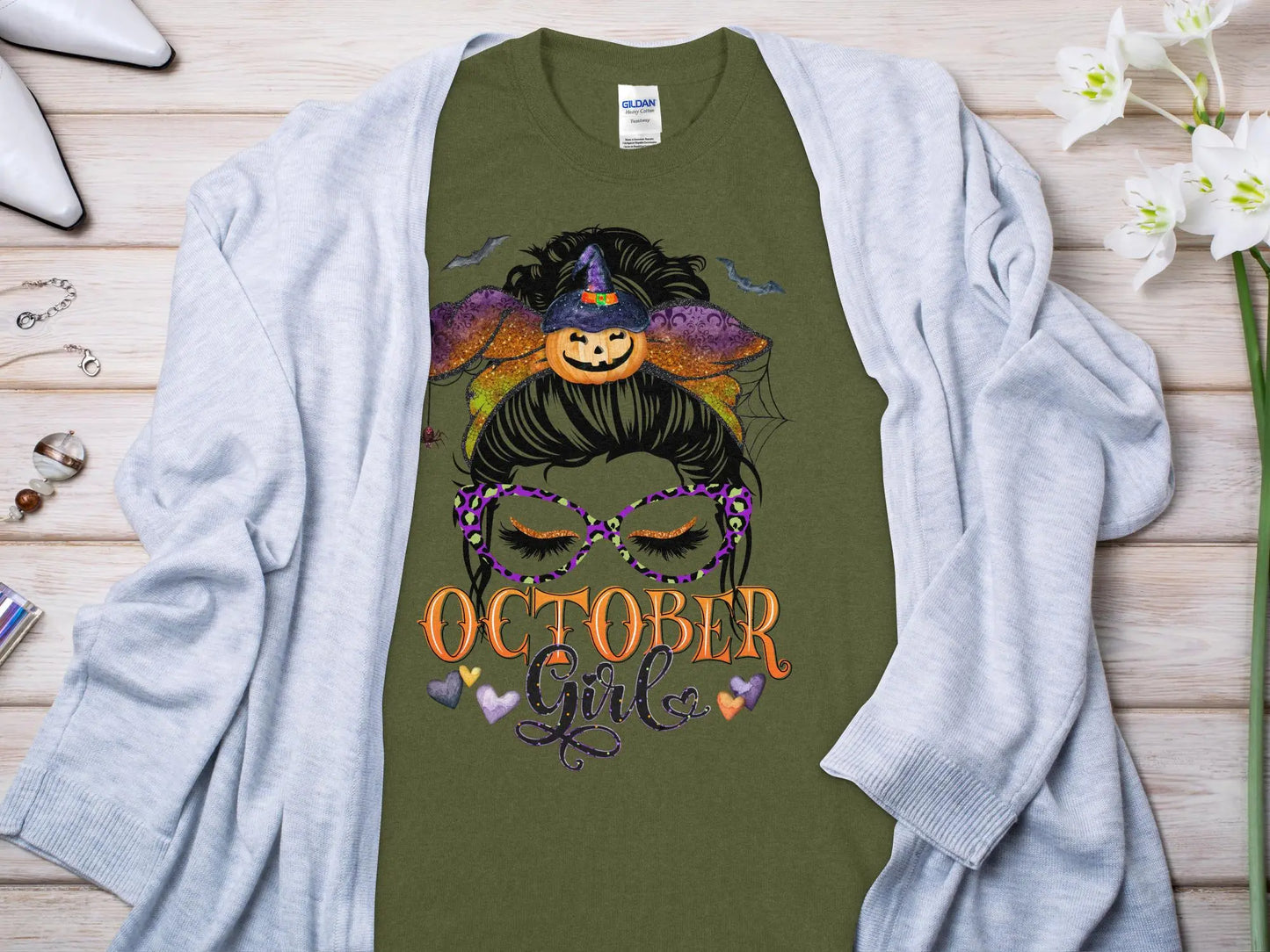 October Girl Birthday T- Makes a Great Gift Quality T- All Sizes and Colors Quality Gilden Tee - Creations Unlimited