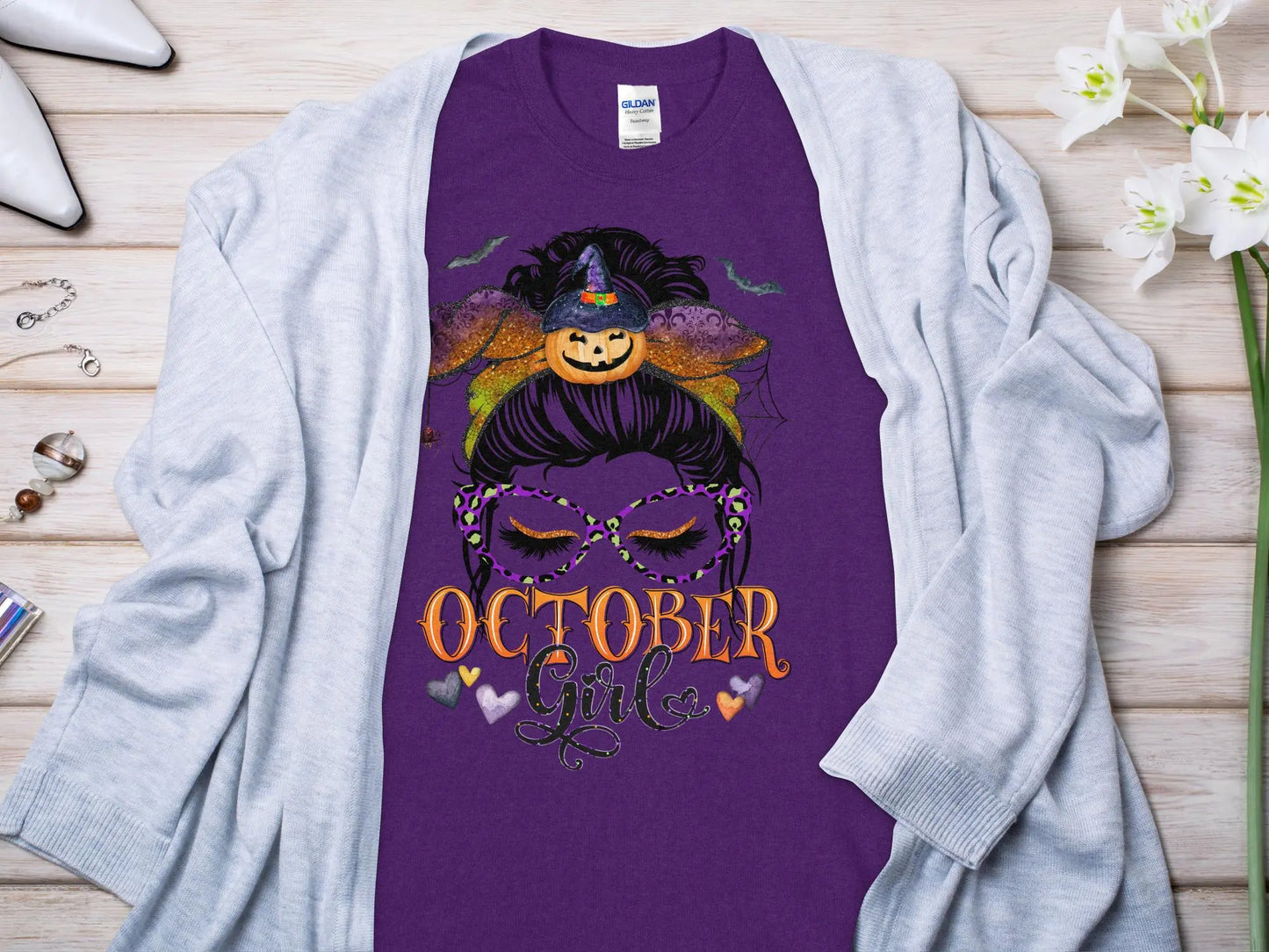 October Girl Birthday T- Makes a Great Gift Quality T- All Sizes and Colors Quality Gilden Tee - Creations Unlimited
