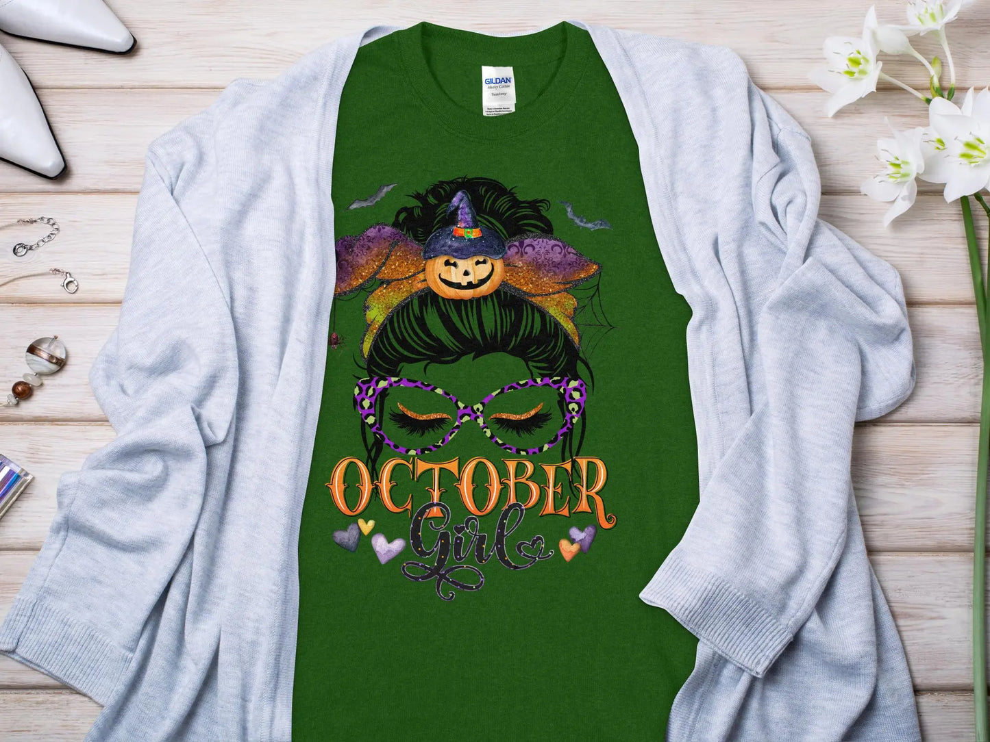 October Girl Birthday T- Makes a Great Gift Quality T- All Sizes and Colors Quality Gilden Tee - Creations Unlimited