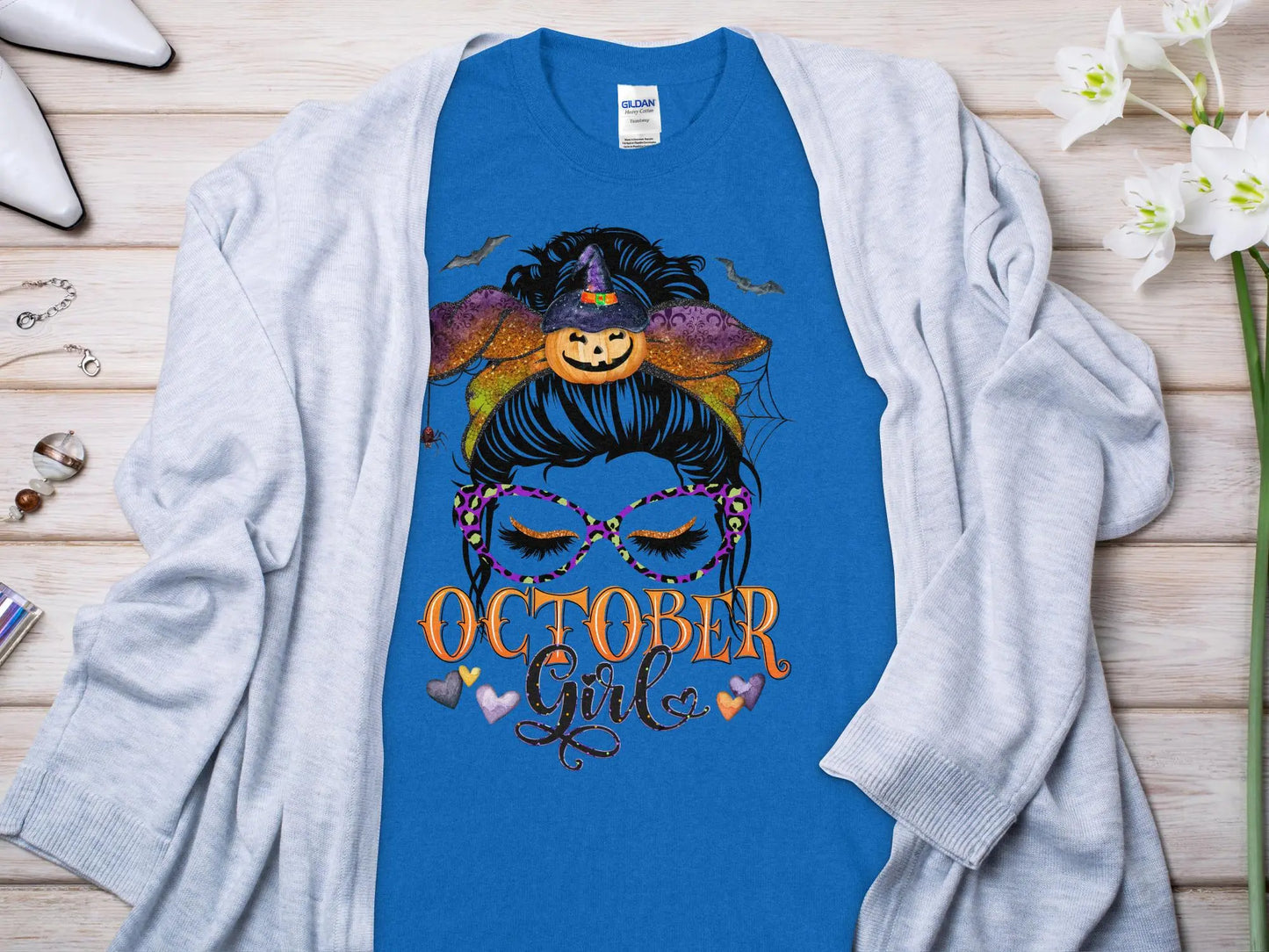 October Girl Birthday T- Makes a Great Gift Quality T- All Sizes and Colors Quality Gilden Tee - Creations Unlimited