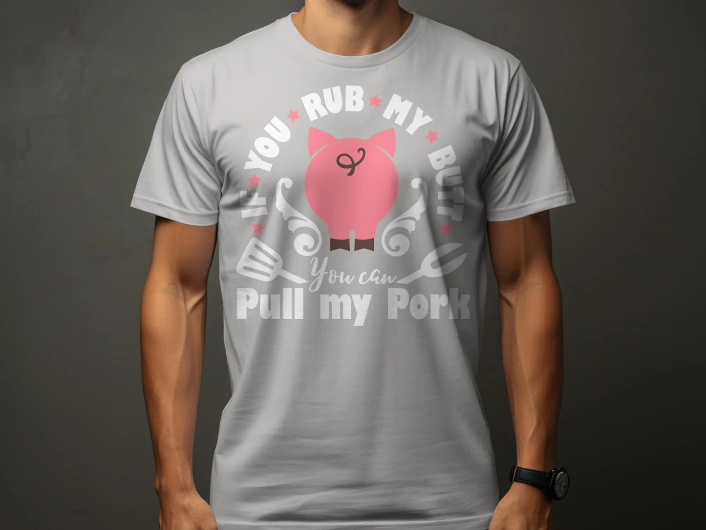 Rub My Butt high-quality BBQ outdoor cooking tee-shirt - Creations Unlimited