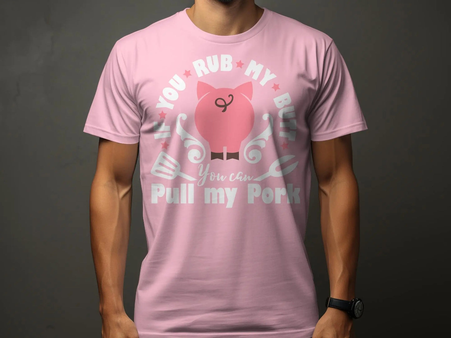 Rub My Butt high-quality BBQ outdoor cooking tee-shirt - Creations Unlimited