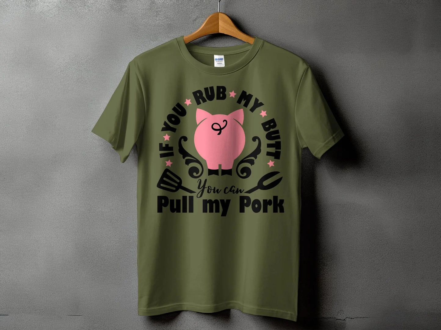 Rub My Butt high-quality BBQ outdoor cooking tee-shirt - Creations Unlimited