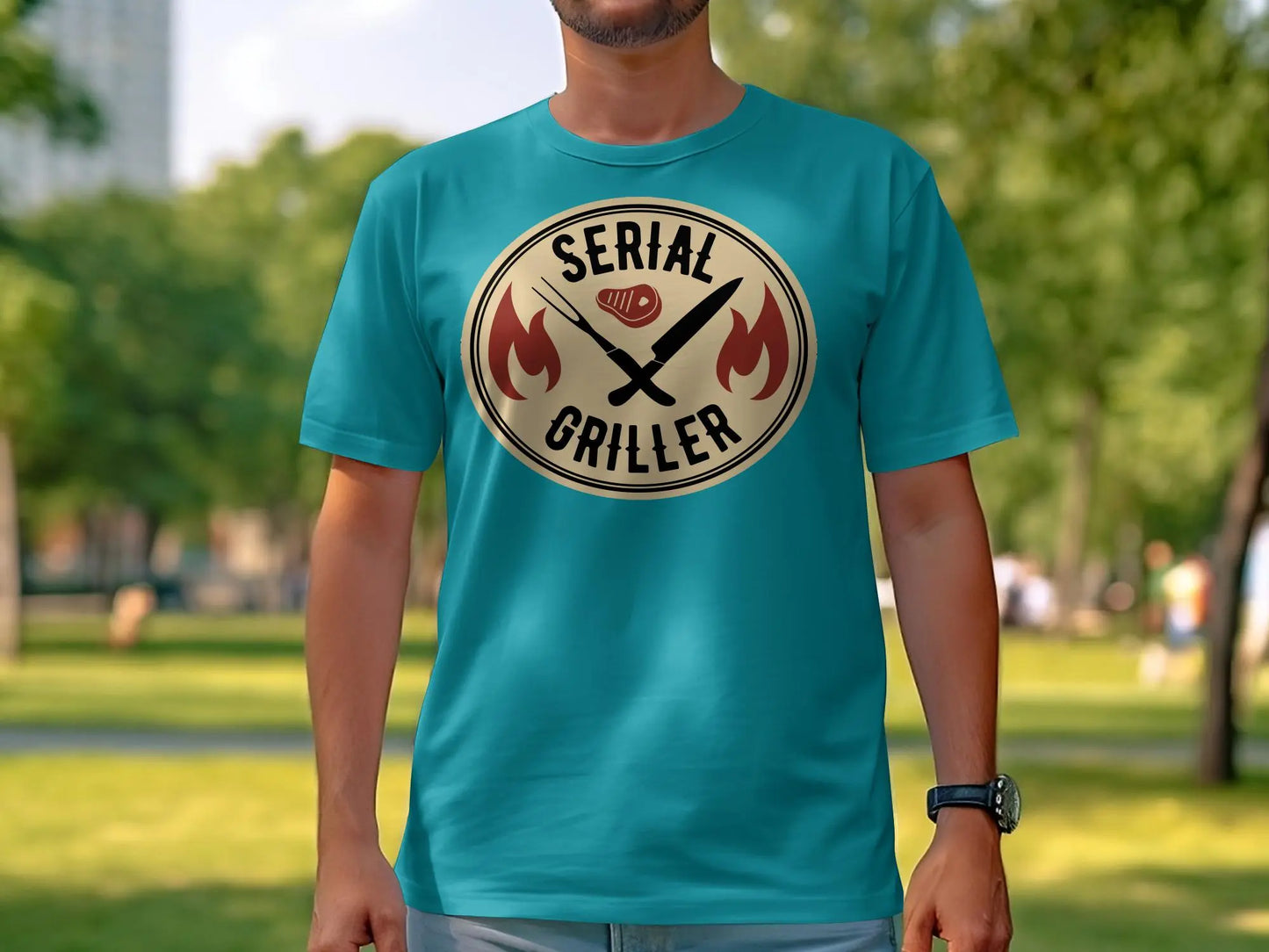 Serial Griller Funny Apparel Tee Shirt BBQ Wear Great for Your BBQ Cookouts - Creations Unlimited