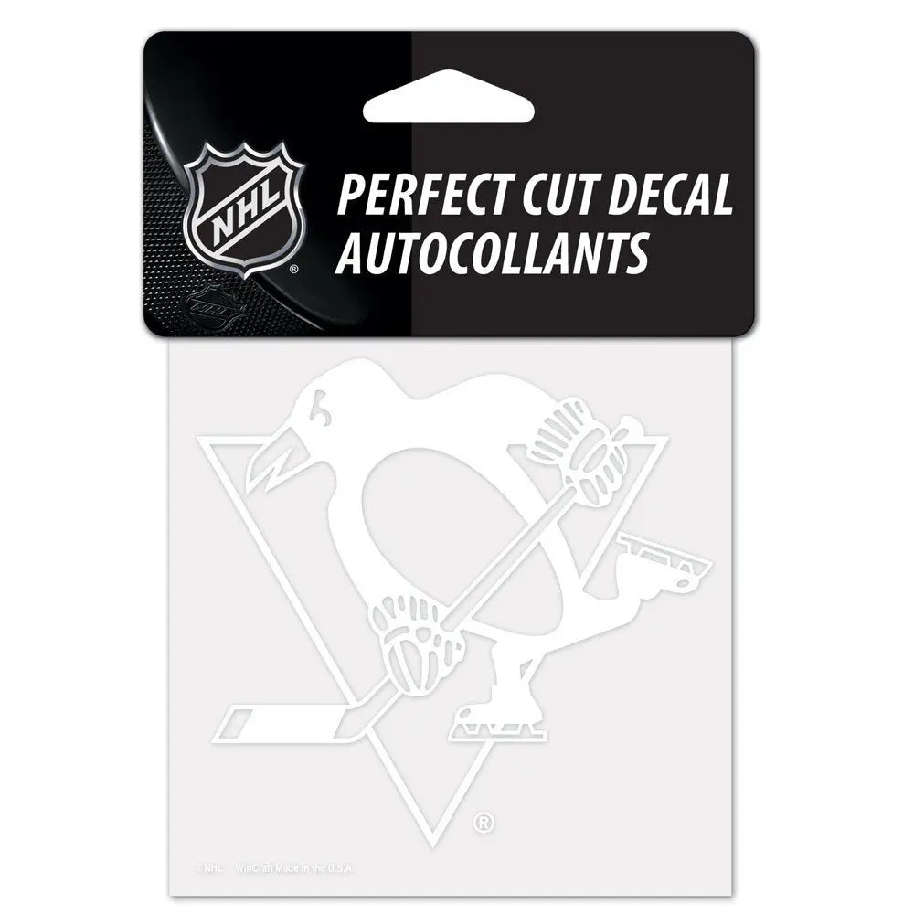 Wincraft NHL Pittsburgh Penguins 42324010 Perfect Cut Decal, 4" x 4", White WinCraft