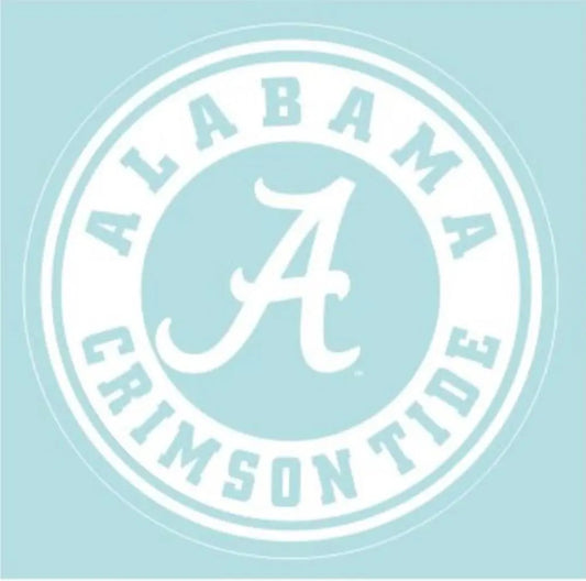Alabama Crimson Tide Large 12" White Circle Die Cut Licensed Decal Craftique