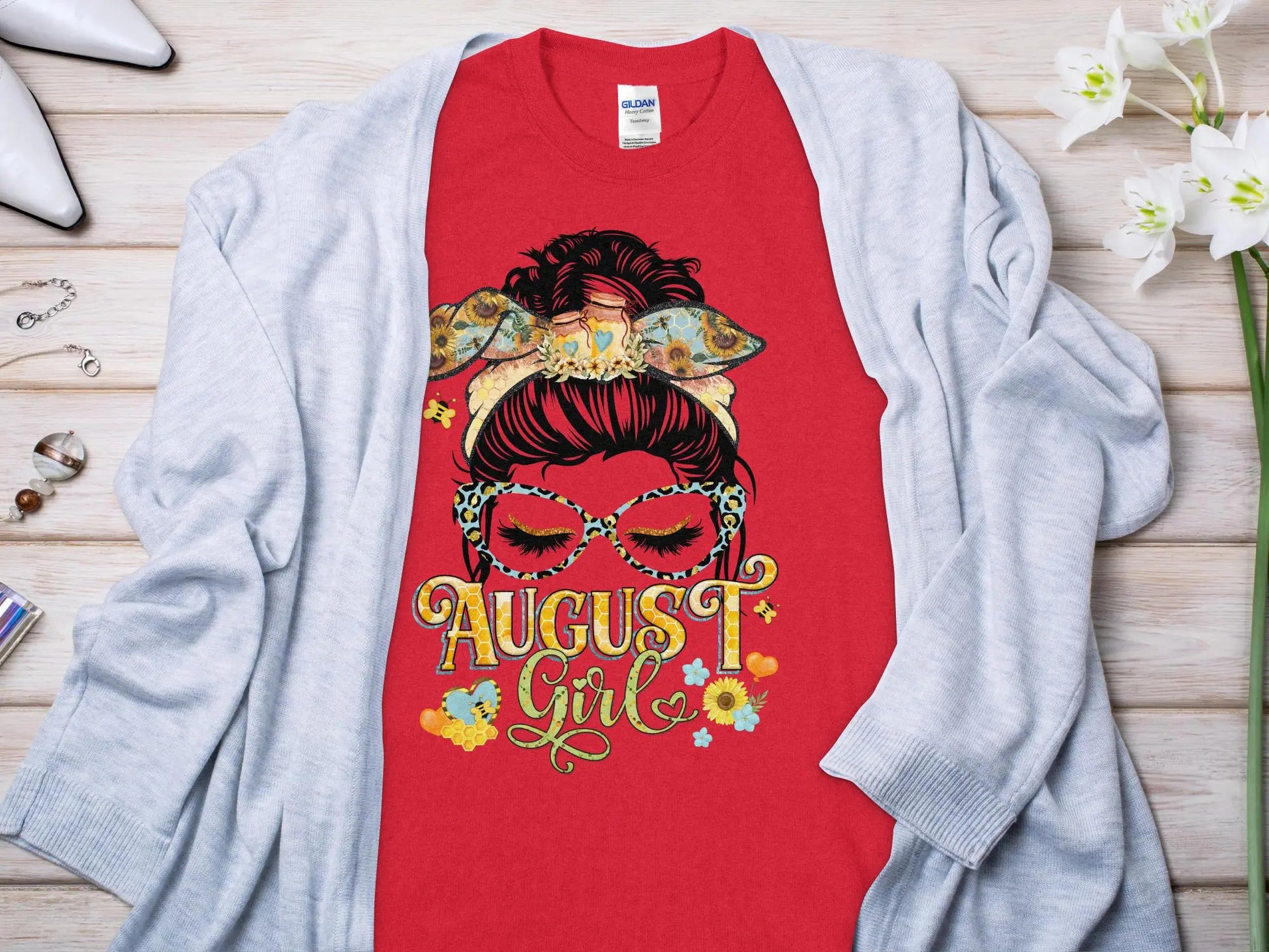 August Girl Birthday T- Shirt Makes a Great Gift Quality T- All Sizes and Colors Quality Gilden Tee - Creations Unlimited