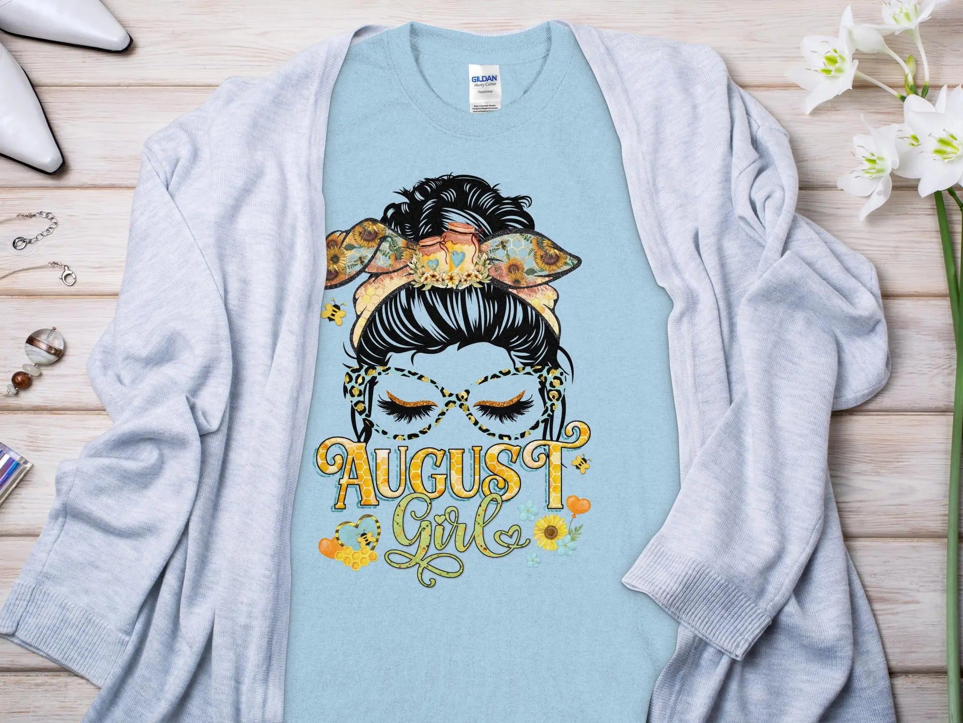 August Girl Birthday T- Shirt Makes a Great Gift Quality T- All Sizes and Colors Quality Gilden Tee - Creations Unlimited