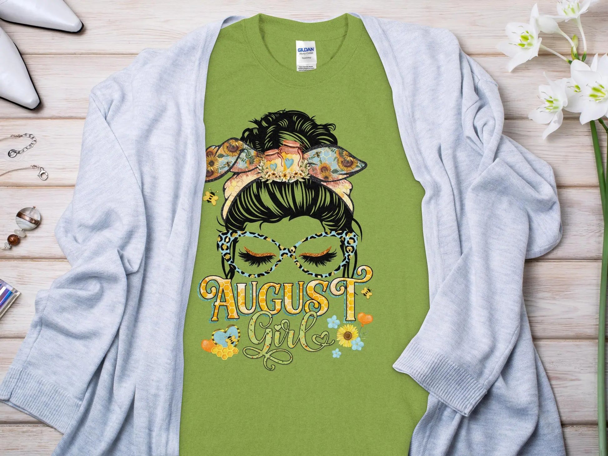 August Girl Birthday T- Shirt Makes a Great Gift Quality T- All Sizes and Colors Quality Gilden Tee - Creations Unlimited