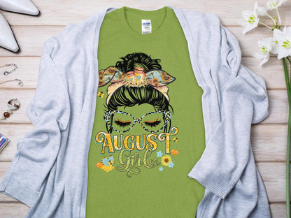 August Girl Birthday T- Shirt Makes a Great Gift Quality T- All Sizes and Colors Quality Gilden Tee - Creations Unlimited