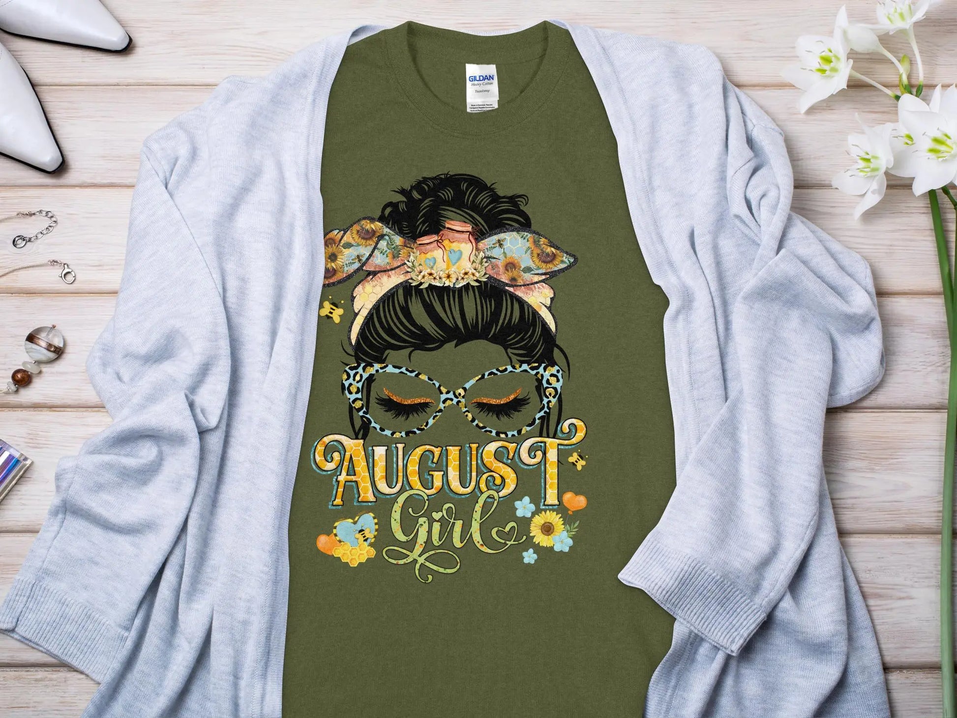 August Girl Birthday T- Shirt Makes a Great Gift Quality T- All Sizes and Colors Quality Gilden Tee - Creations Unlimited