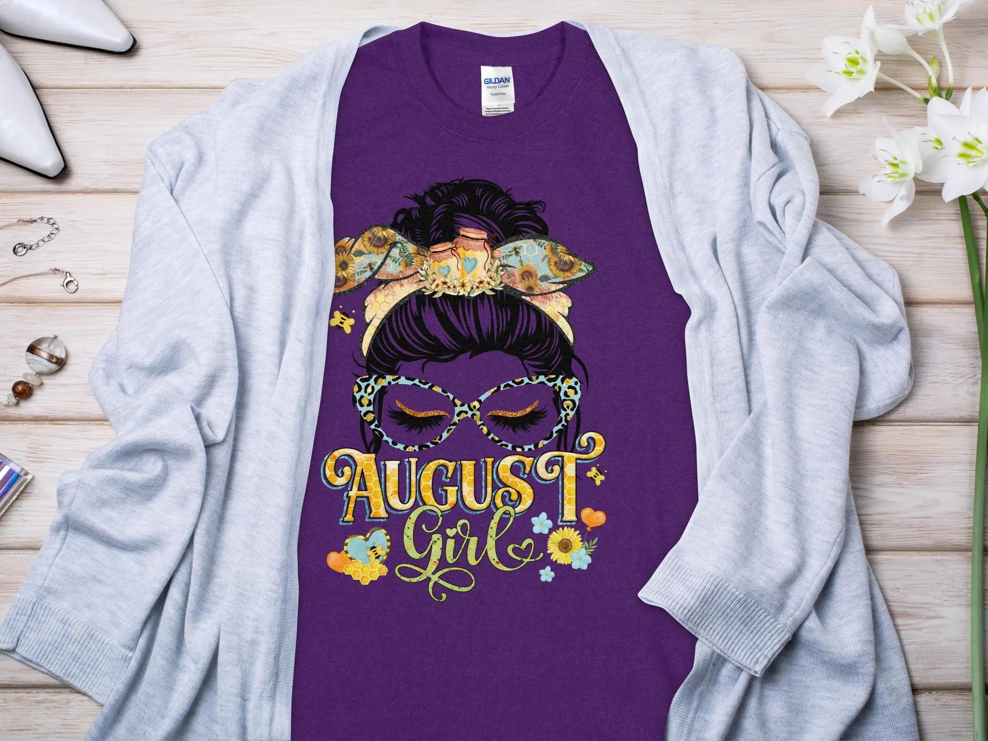 August Girl Birthday T- Shirt Makes a Great Gift Quality T- All Sizes and Colors Quality Gilden Tee - Creations Unlimited