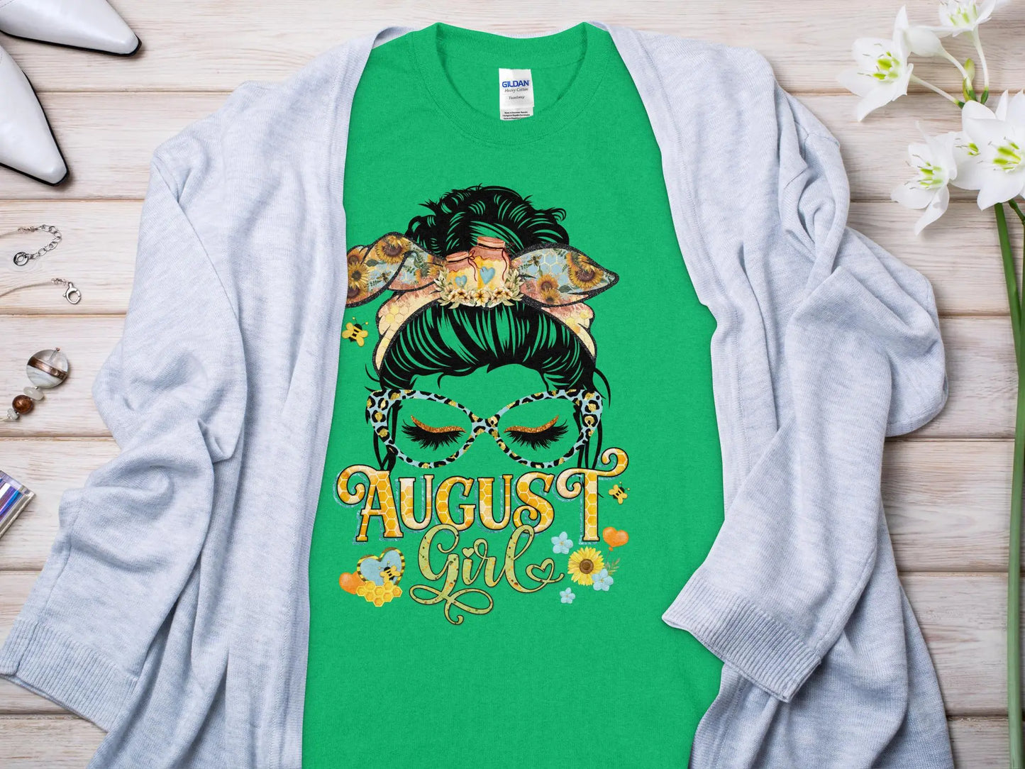 August Girl Birthday T- Shirt Makes a Great Gift Quality T- All Sizes and Colors Quality Gilden Tee - Creations Unlimited