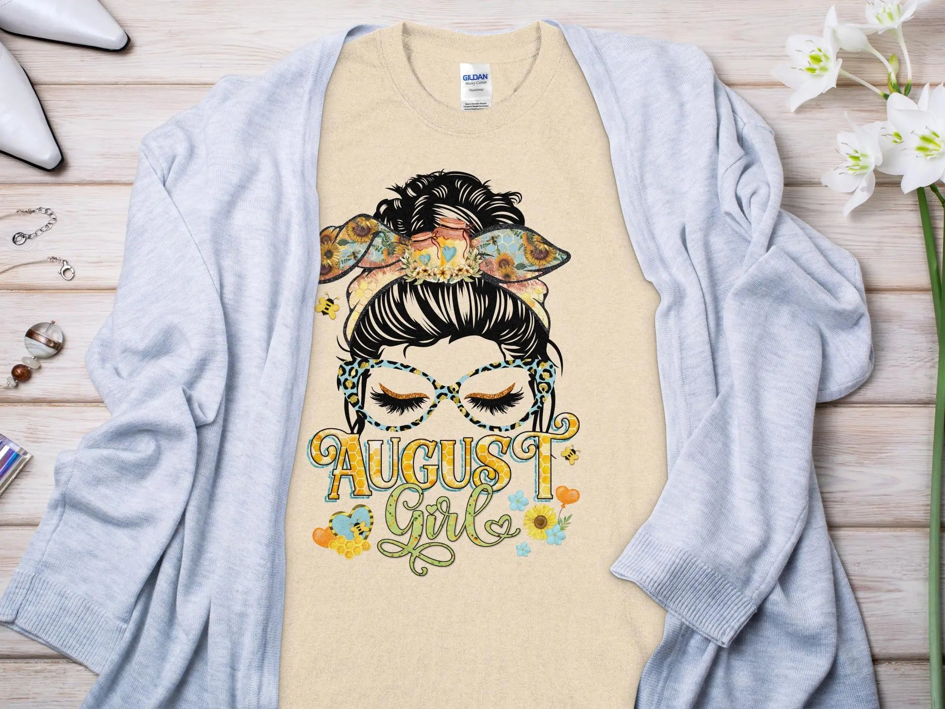 August Girl Birthday T- Shirt Makes a Great Gift Quality T- All Sizes and Colors Quality Gilden Tee - Creations Unlimited