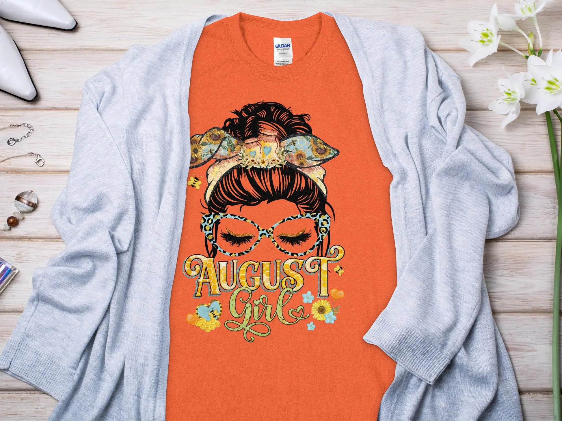 August Girl Birthday T- Shirt Makes a Great Gift Quality T- All Sizes and Colors Quality Gilden Tee - Creations Unlimited