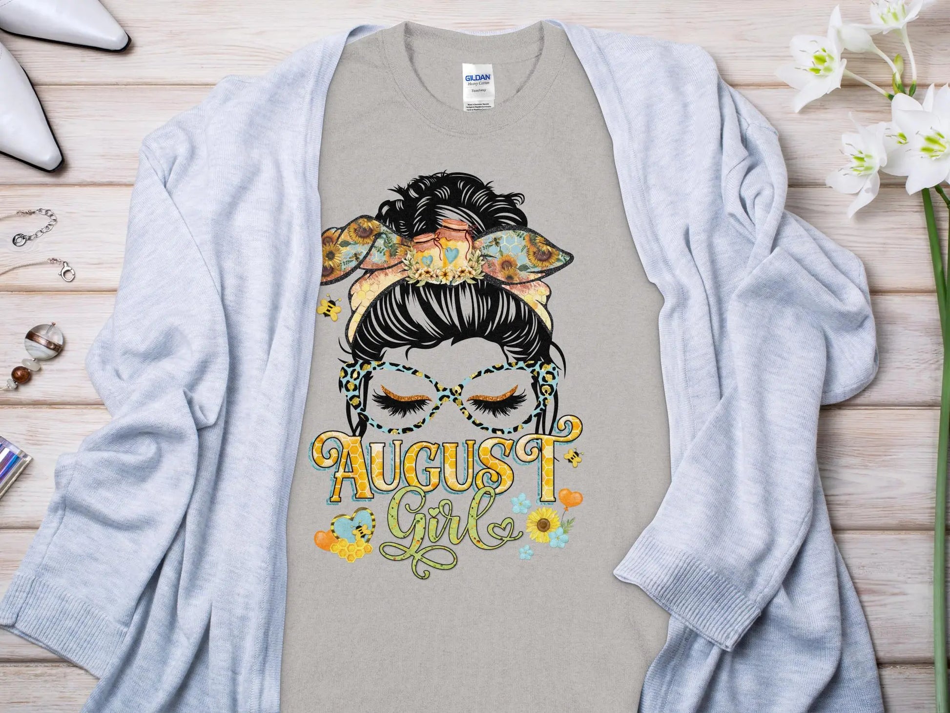 August Girl Birthday T- Shirt Makes a Great Gift Quality T- All Sizes and Colors Quality Gilden Tee - Creations Unlimited
