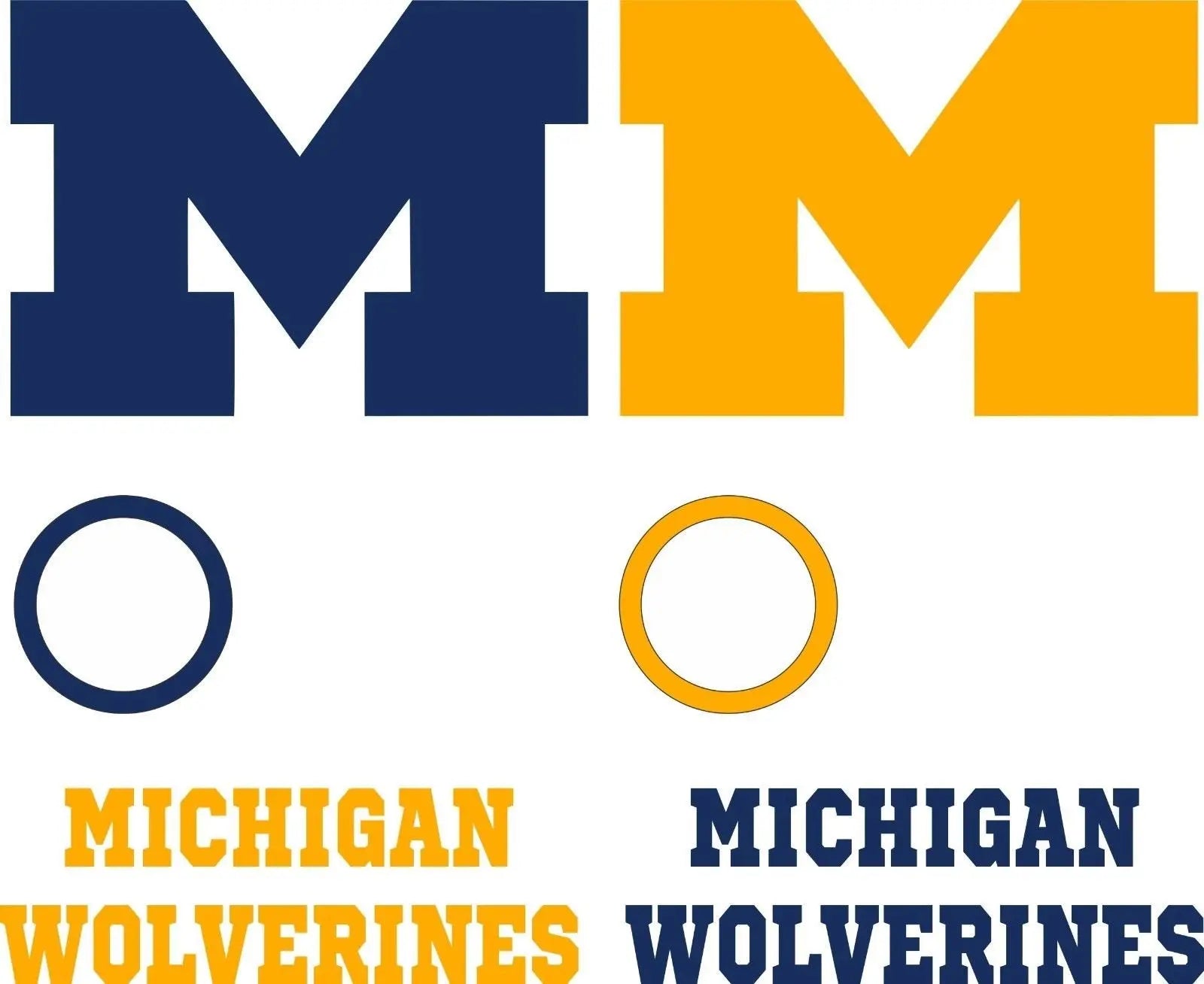 Ayaksmi Michigan Wolverines Cornhole Decal Set - 6 Cornhole Decals Free Circles Ayaksmi