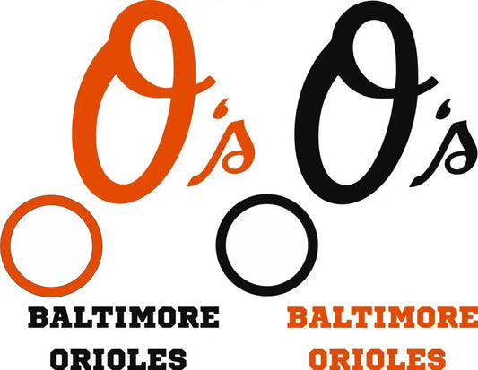Baltimore Orioles Cornhole Decals - 6 Cornhole Decals with Circles - 2 Free Window Decals Creations Unlimited