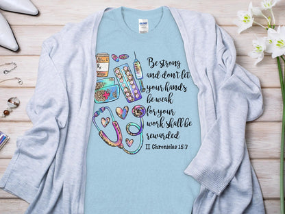 Be Strong Nurse, Future Nurse Gift Idea, Nursing School Student Grad, RN LPN, Nurse Life, Funny Nurse Quality Gilden Tee - Creations Unlimited