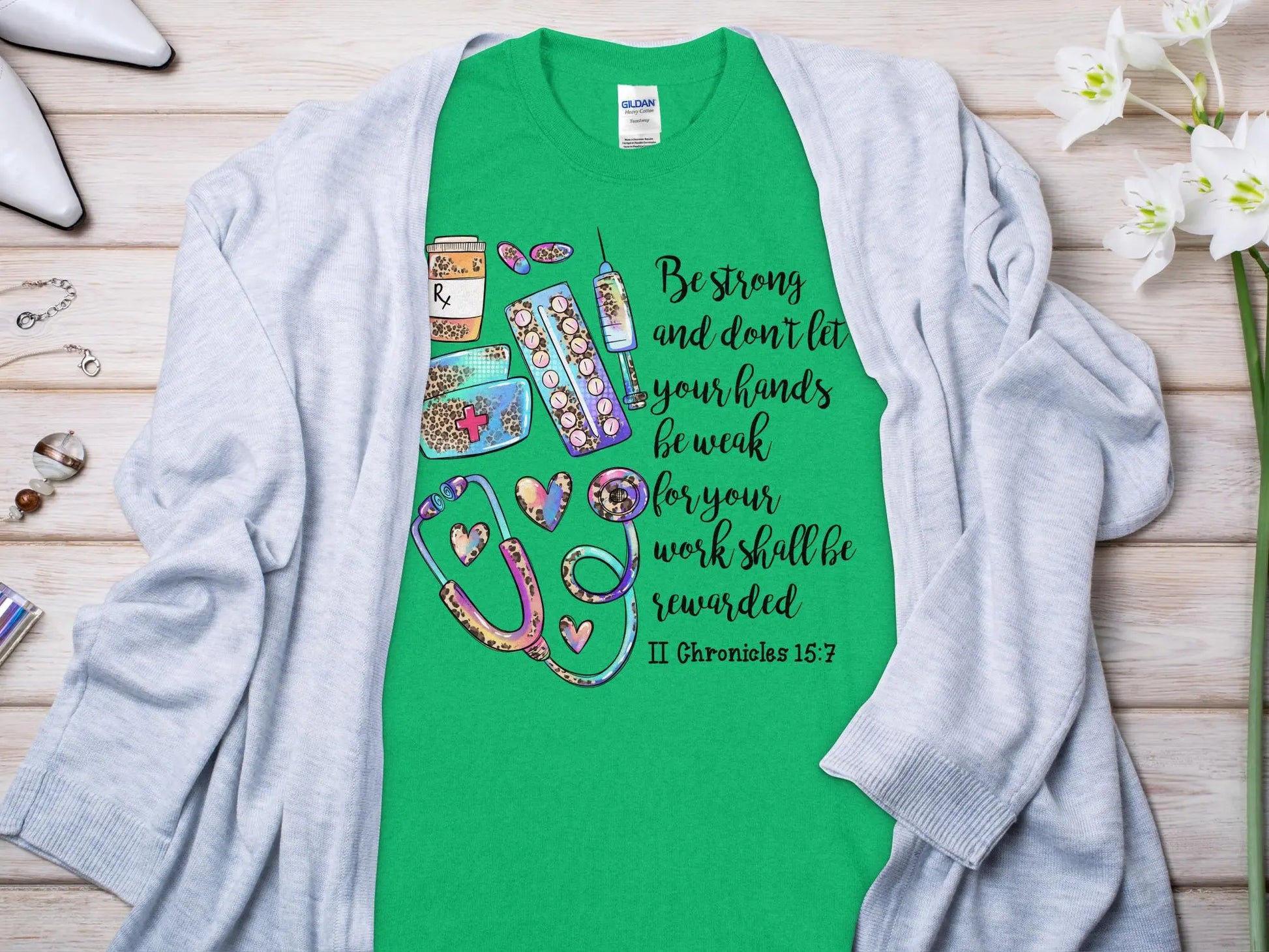 Be Strong Nurse, Future Nurse Gift Idea, Nursing School Student Grad, RN LPN, Nurse Life, Funny Nurse Quality Gilden Tee - Creations Unlimited