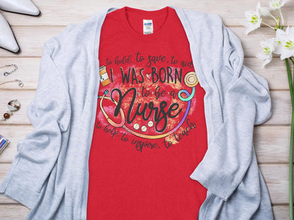 Born To Be Nurse, Future Nurse Gift Idea, Nursing School Student Grad, RN LPN, Nurse Life, Funny Nurse Quality Gilden Tee - Creations Unlimited