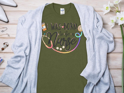Born to Be Nurse, Future Nurse Gift Idea, Nursing School Student Grad, RN LPN, Nurse Life, Funny Nurse Quality Gilden Tee - Creations Unlimited