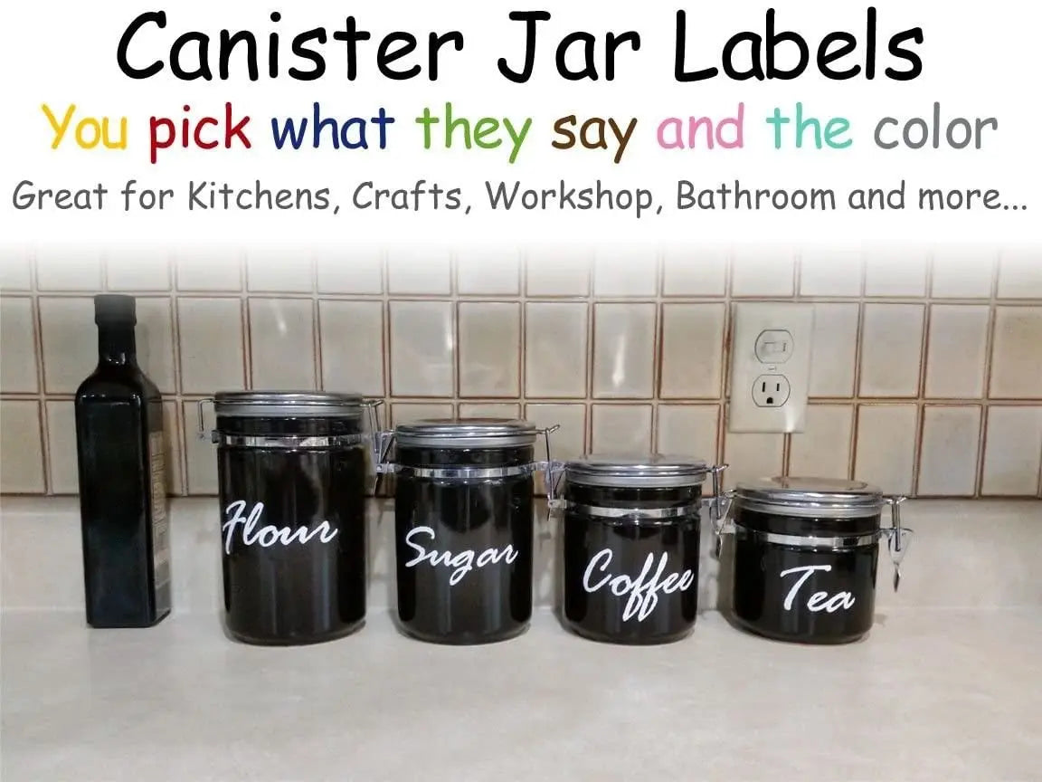 Custom Kitchen Jar Personalized Canister Vinyl Labels (brown) GREENSTAR