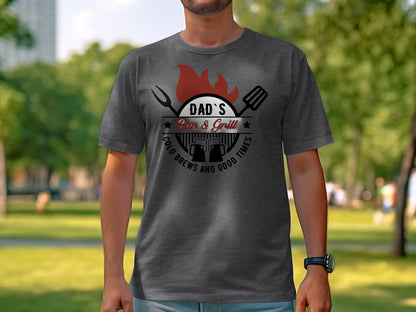 Dad's Bar & Grill Funny Apparel Tee Shirt BBQ Wear Great for Your BBQ Cookouts - Creations Unlimited