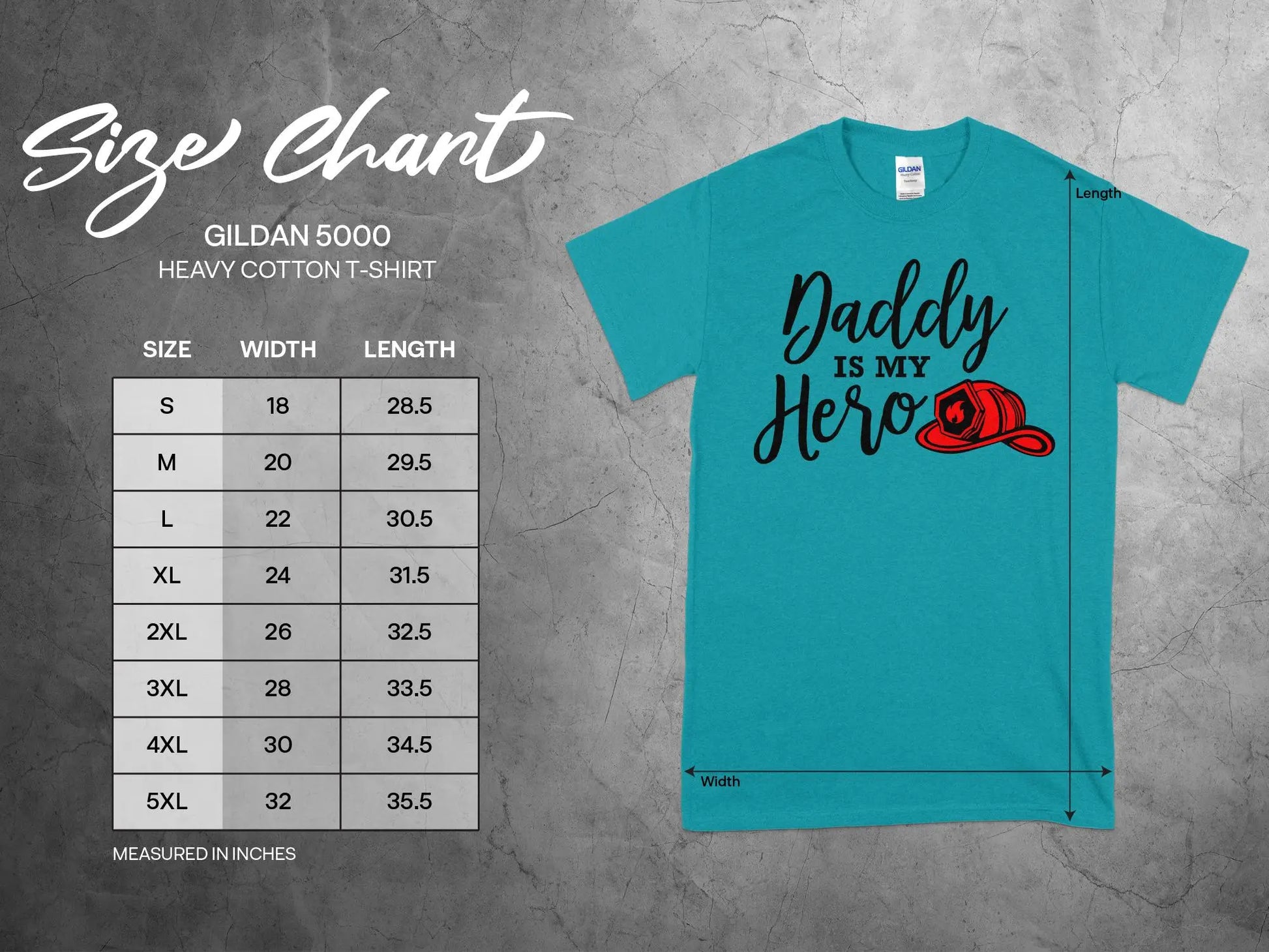 Daddy is my Hero Fire Fighter Tee - Shirt Quality Gilden Tee - Creations Unlimited