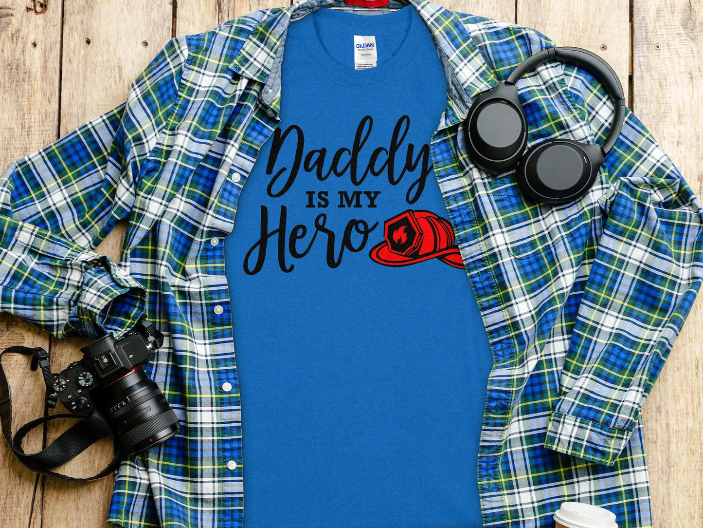 Daddy is my Hero Fire Fighter Tee - Shirt Quality Gilden Tee - Creations Unlimited