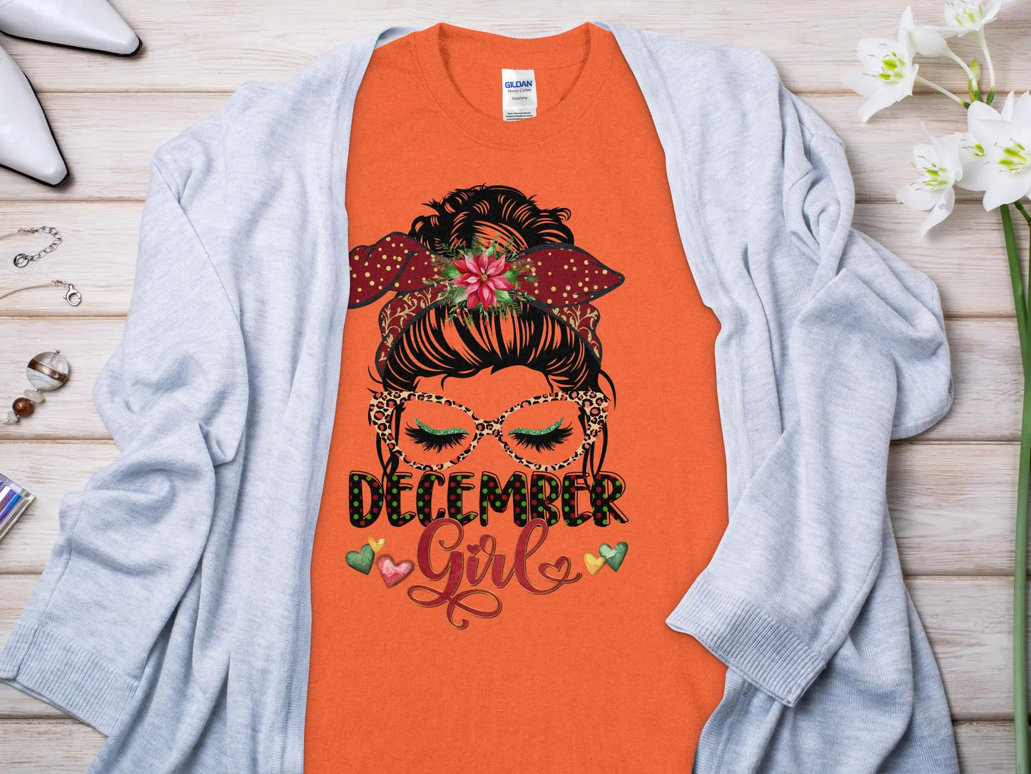 December Girl Birthday T- Makes a Great Gift Quality T- All Sizes and Colors Quality Gilden Tee - Creations Unlimited