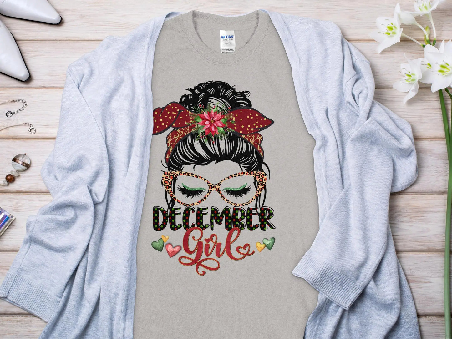 December Girl Birthday T- Makes a Great Gift Quality T- All Sizes and Colors Quality Gilden Tee - Creations Unlimited