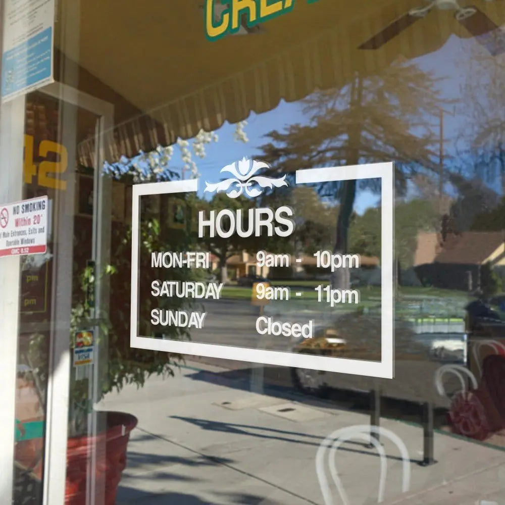 DigTour WallArt Custom Business Store Hours Vinyl Wall Door Window Decal Shop Salon Business Hours Sticker Sign Decor DigTour WallArt