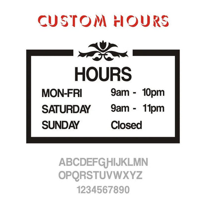 DigTour WallArt Custom Business Store Hours Vinyl Wall Door Window Decal Shop Salon Business Hours Sticker Sign Decor DigTour WallArt