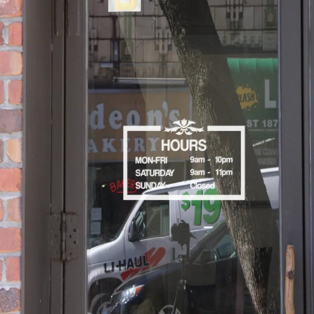 DigTour WallArt Custom Business Store Hours Vinyl Wall Door Window Decal Shop Salon Business Hours Sticker Sign Decor DigTour WallArt