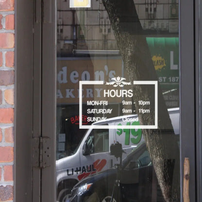 DigTour WallArt Custom Business Store Hours Vinyl Wall Door Window Decal Shop Salon Business Hours Sticker Sign Decor DigTour WallArt