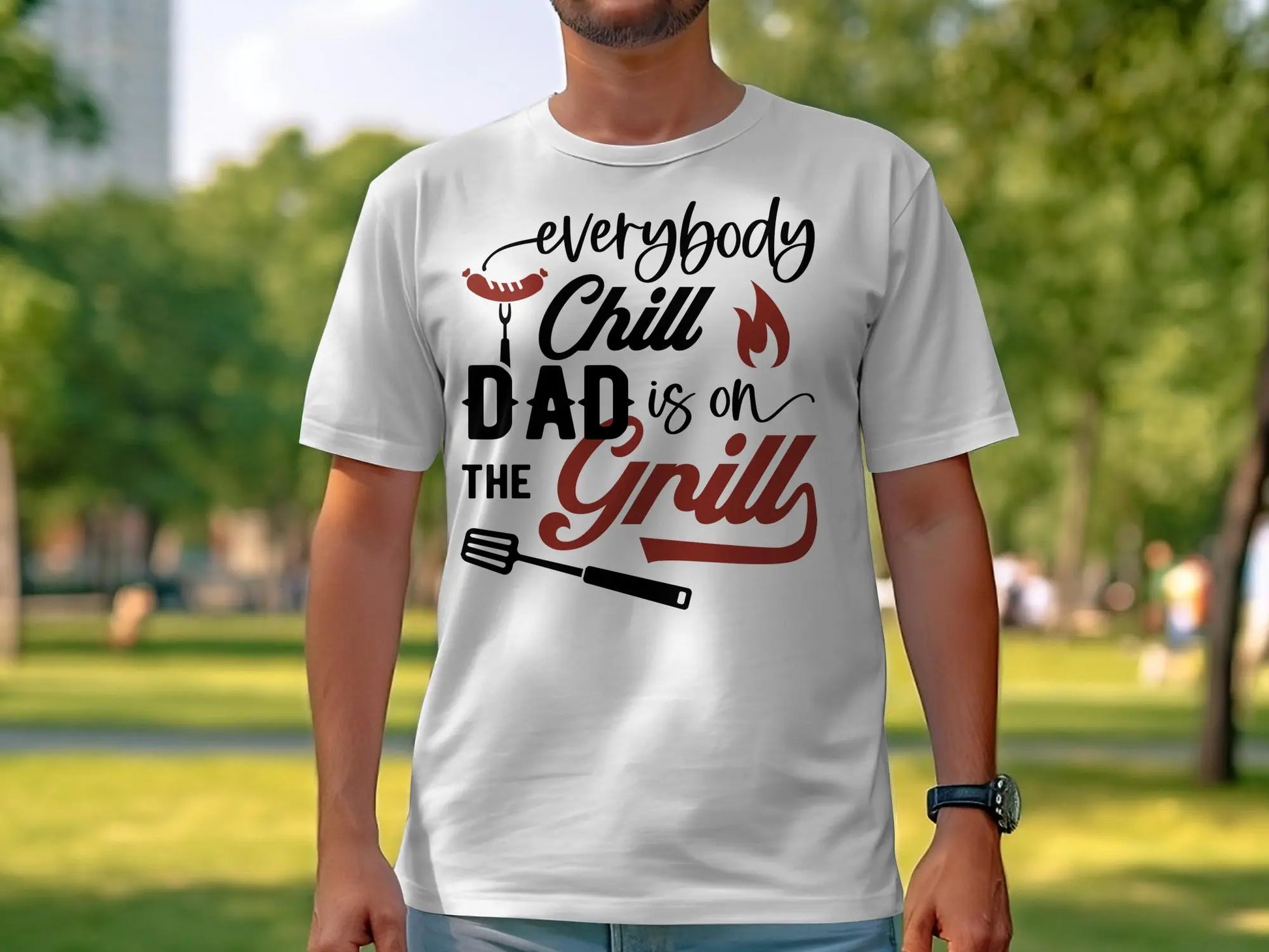 Everybody Chill Funny Apparel Tee Shirt BBQ Wear Great for Your BBQ Cookouts - Creations Unlimited