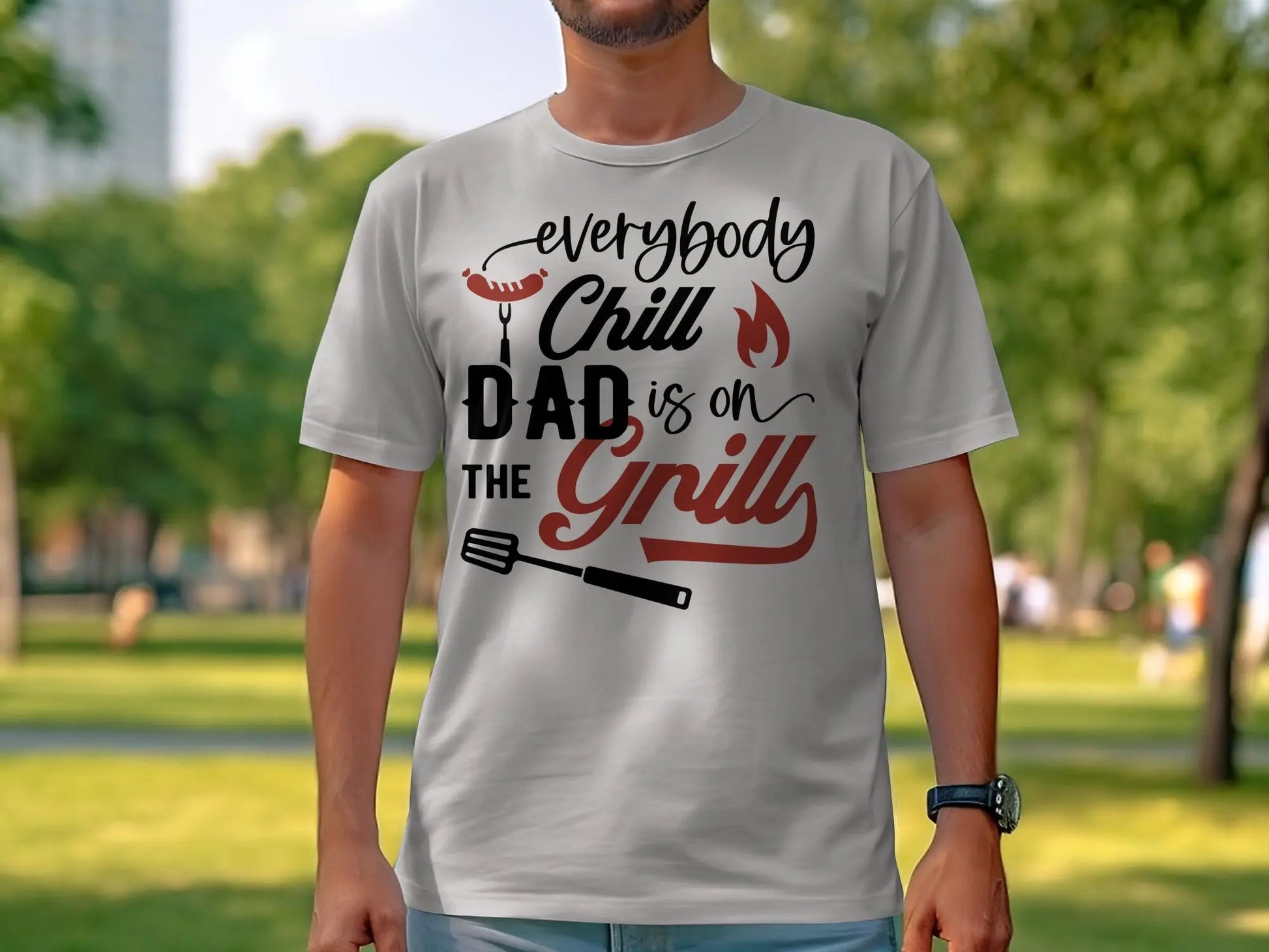 Everybody Chill Funny Apparel Tee Shirt BBQ Wear Great for Your BBQ Cookouts - Creations Unlimited