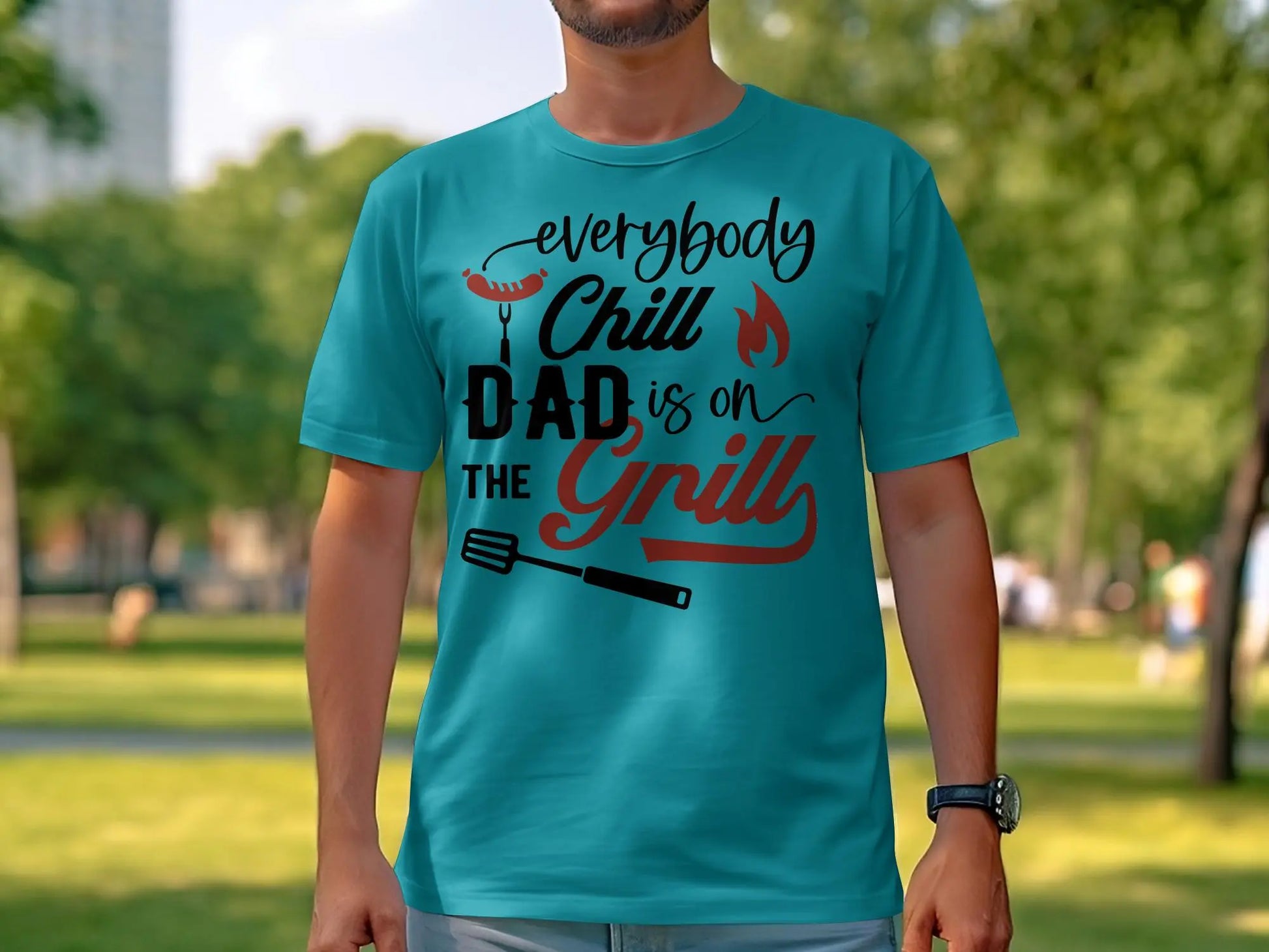 Everybody Chill Funny Apparel Tee Shirt BBQ Wear Great for Your BBQ Cookouts - Creations Unlimited