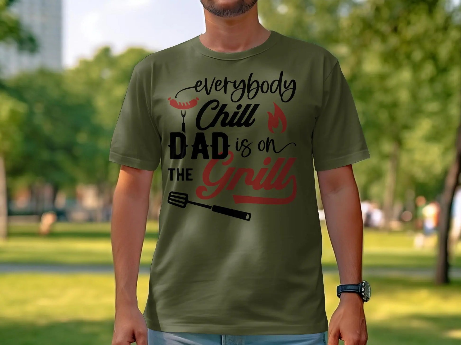 Everybody Chill Funny Apparel Tee Shirt BBQ Wear Great for Your BBQ Cookouts - Creations Unlimited