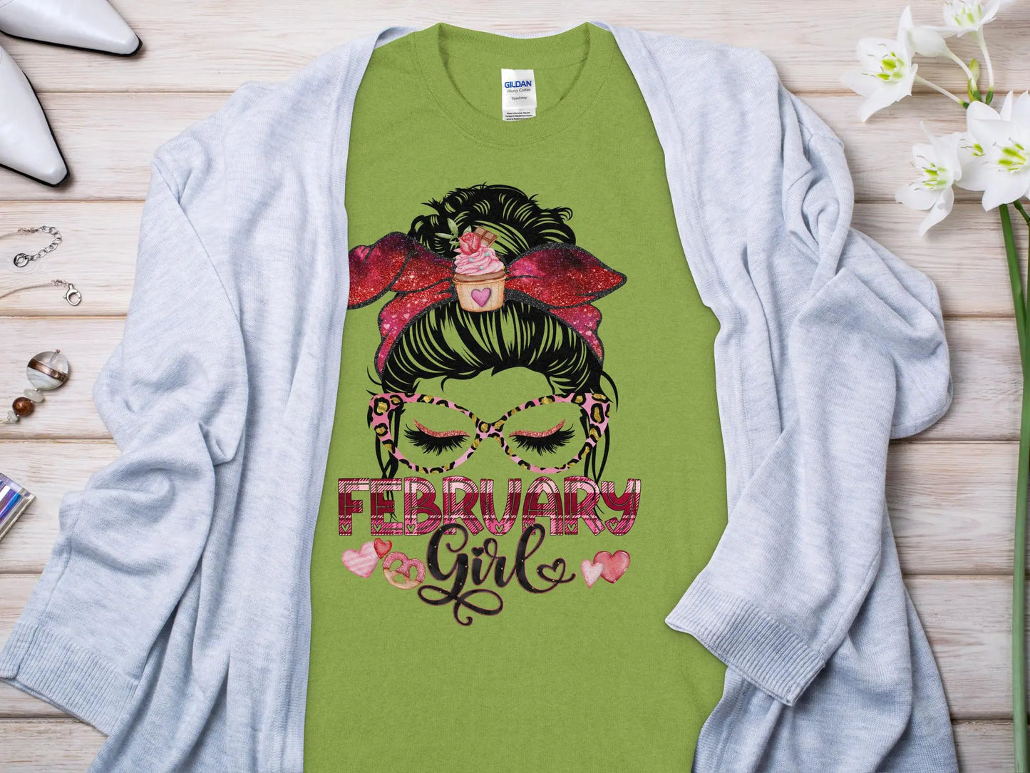 February Girl Birthday T- Makes a Great Gift Quality T- All Sizes and Colors Quality Gilden Tee - Creations Unlimited