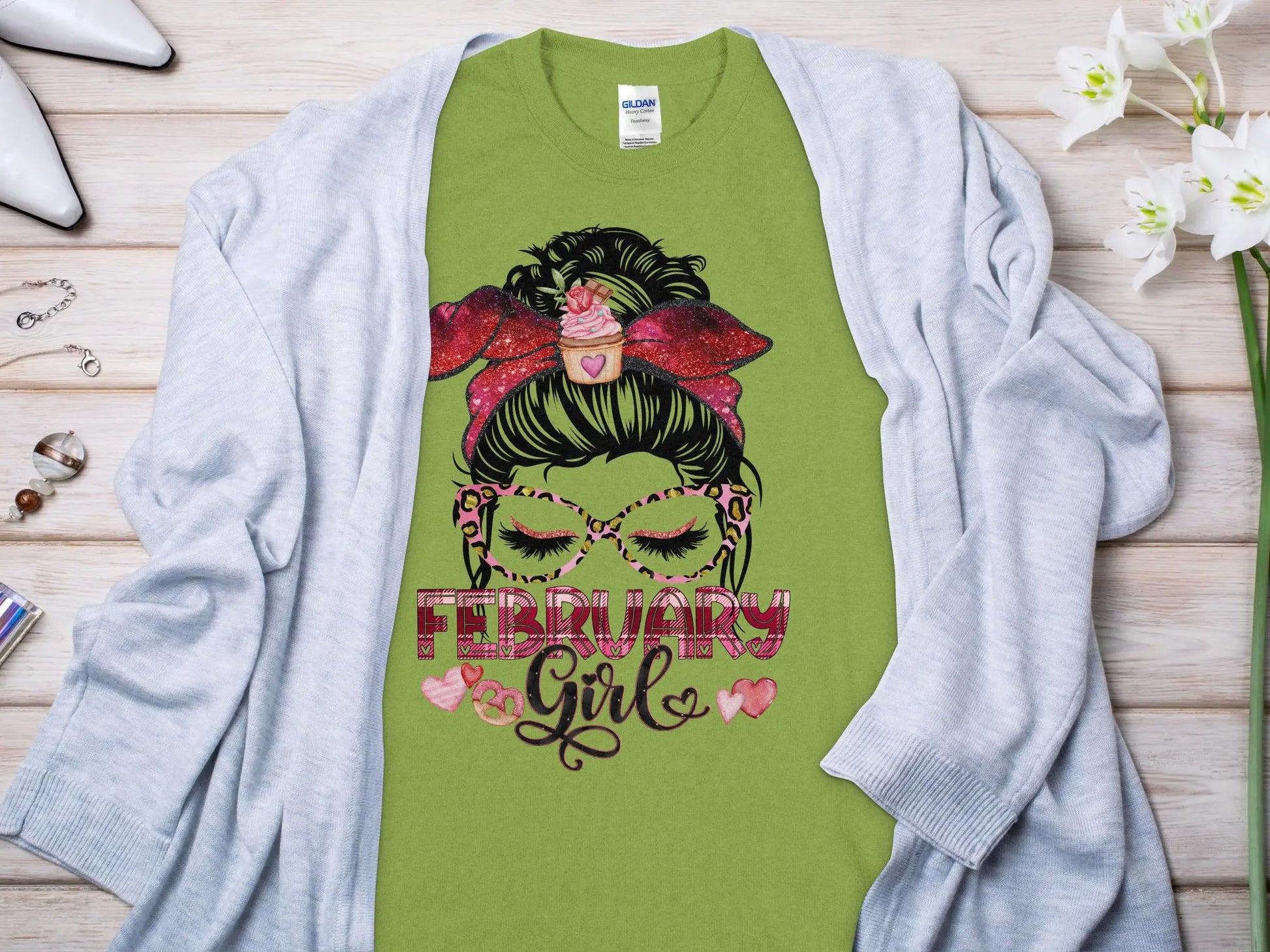 February Girl Birthday T- Makes a Great Gift Quality T- All Sizes and Colors Quality Gilden Tee - Creations Unlimited
