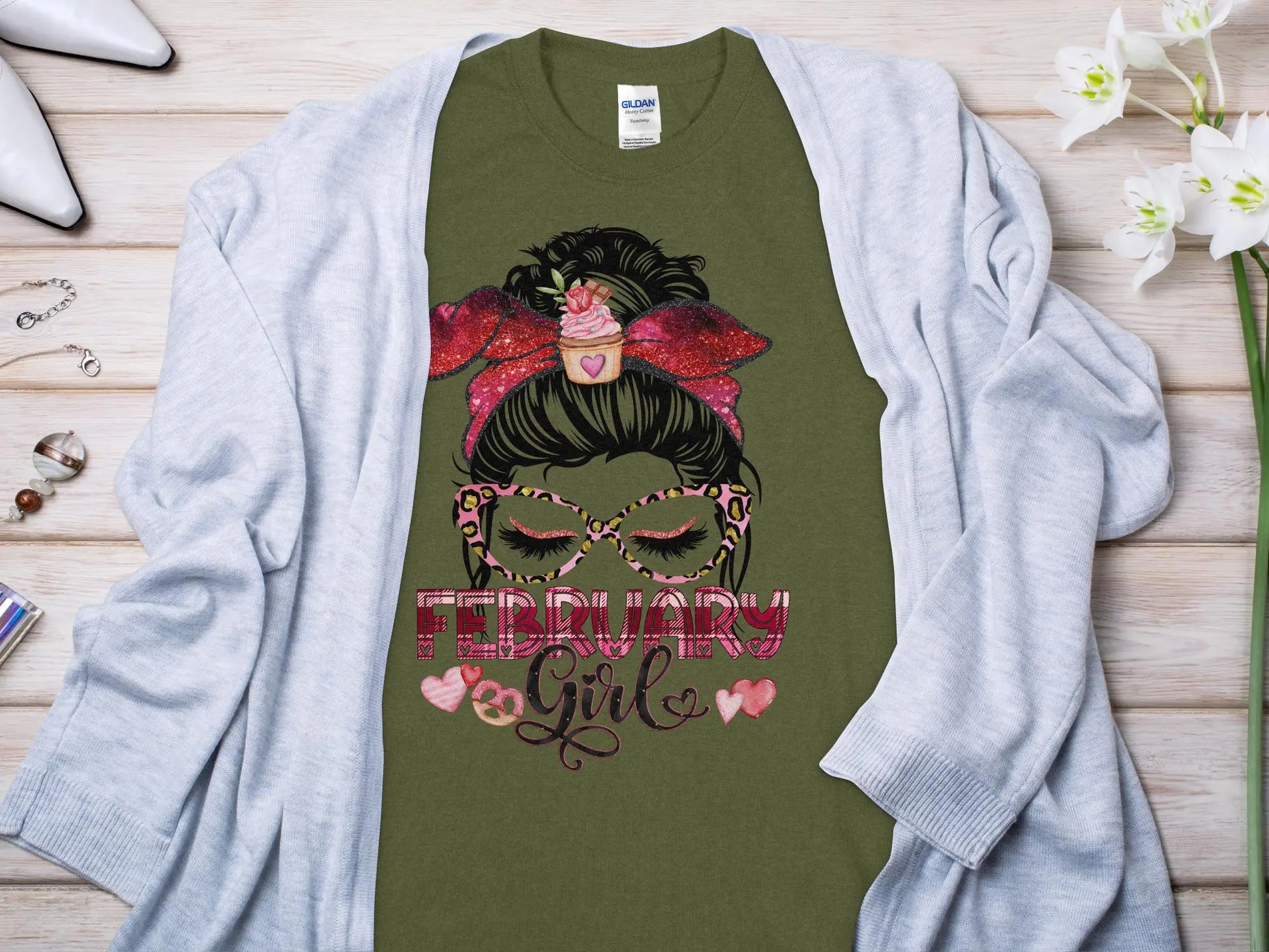 February Girl Birthday T- Makes a Great Gift Quality T- All Sizes and Colors Quality Gilden Tee - Creations Unlimited