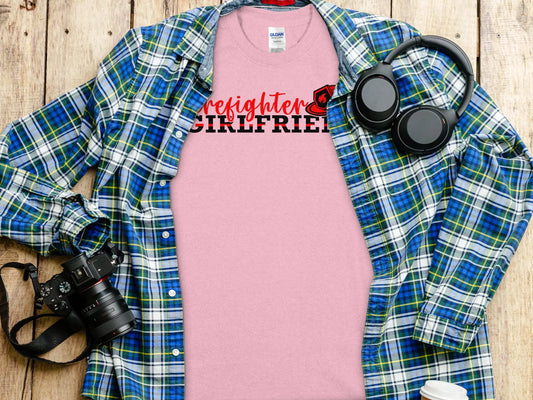 Fire Fighter Girlfriend Tee - Shirt Support a Firefighter Quality Gildan Tee - Creations Unlimited