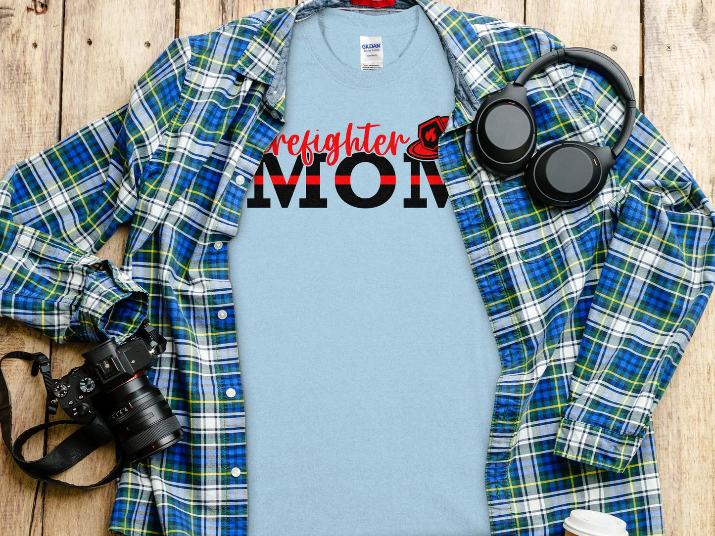Fire Fighter Mom Tee - Shirt. Quality Gilden Tee Support a Firefighter - Creations Unlimited