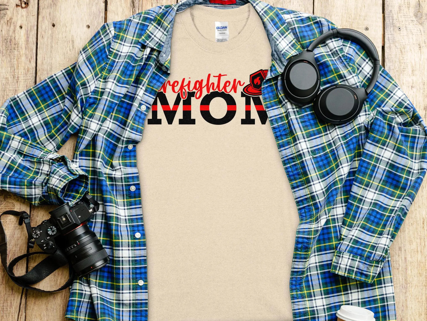 Fire Fighter Mom Tee - Shirt. Quality Gilden Tee Support a Firefighter - Creations Unlimited