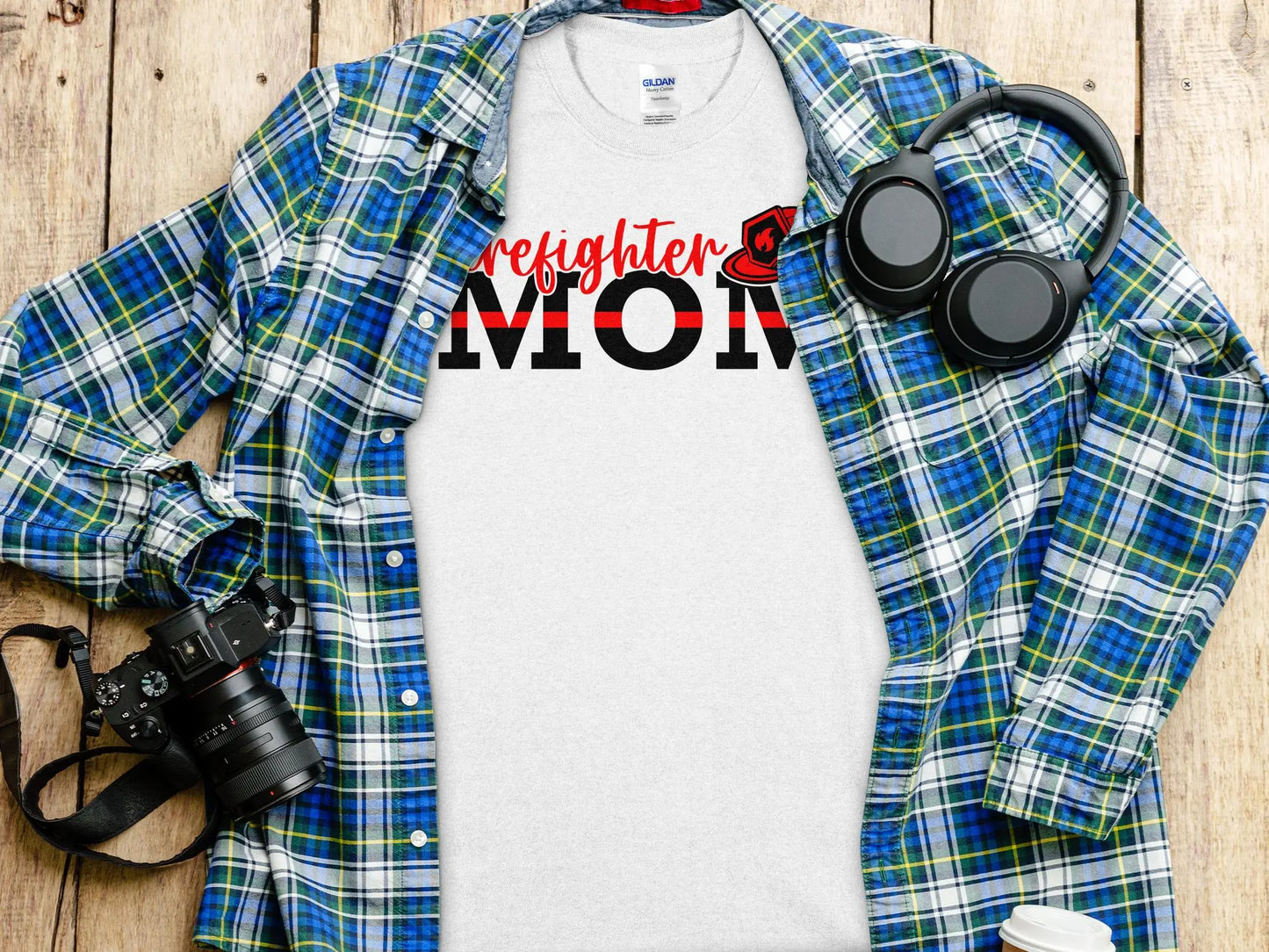 Fire Fighter Mom Tee - Shirt. Quality Gilden Tee Support a Firefighter - Creations Unlimited