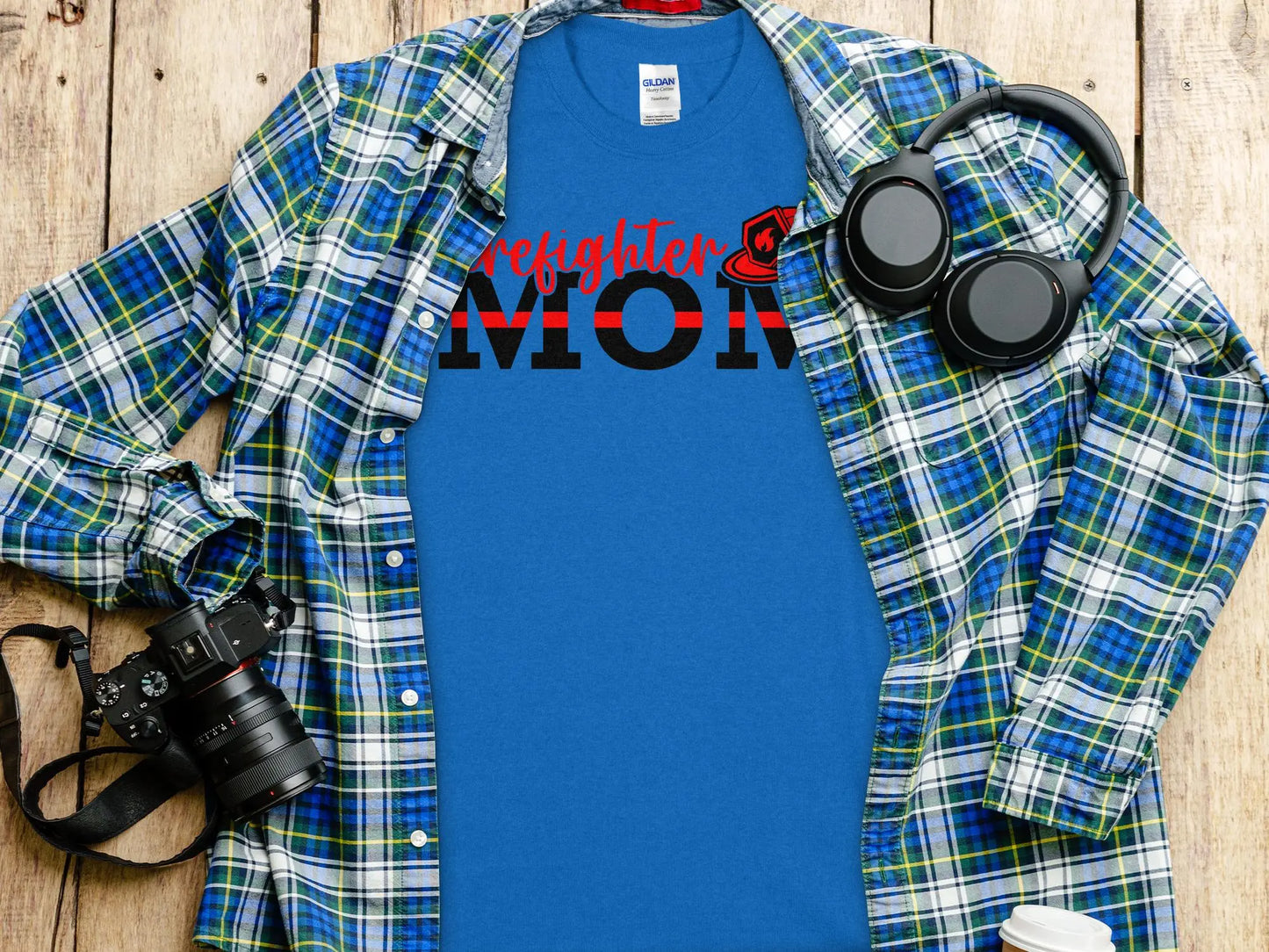 Fire Fighter Mom Tee - Shirt. Quality Gilden Tee Support a Firefighter - Creations Unlimited