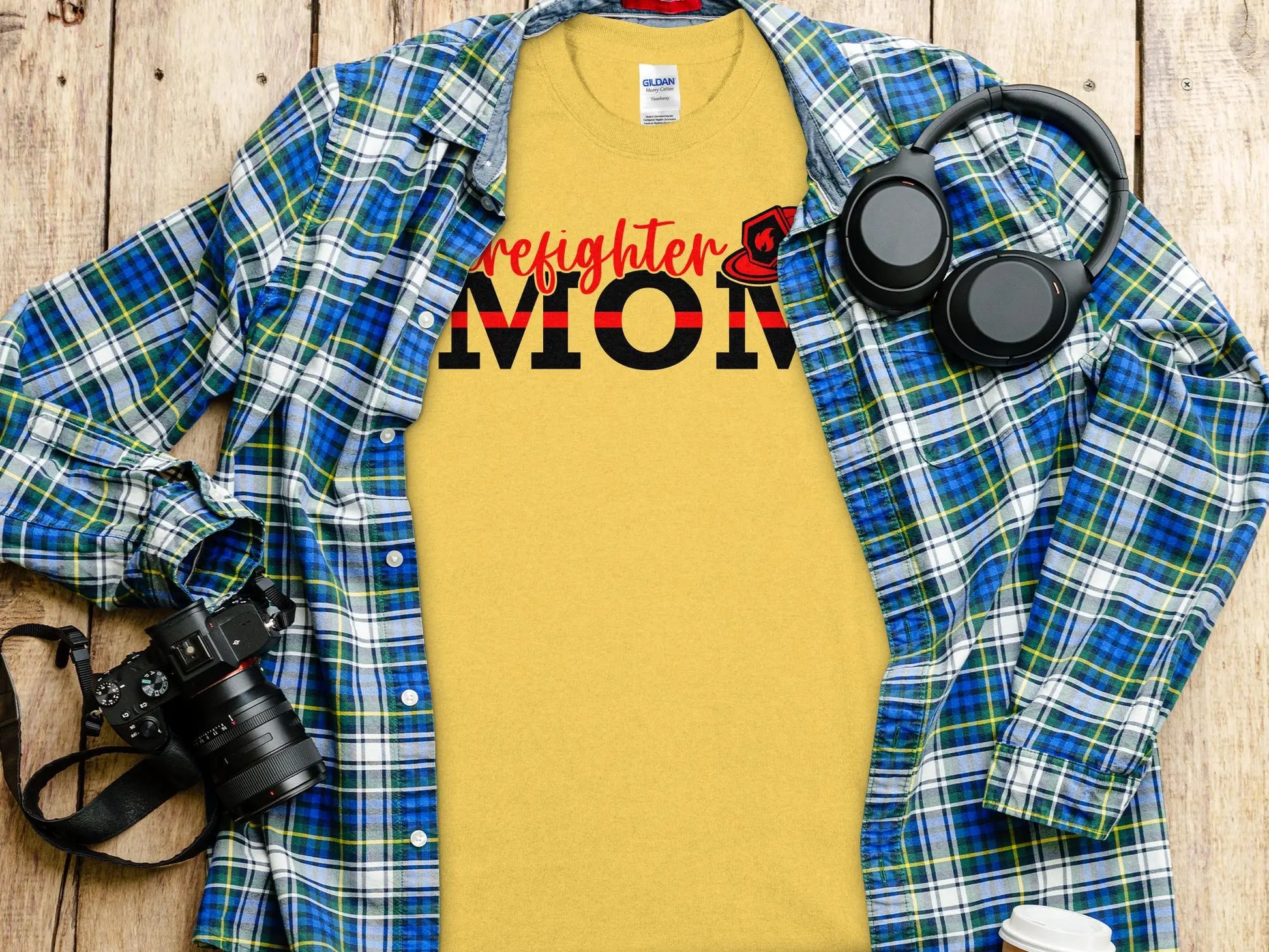 Fire Fighter Mom Tee - Shirt. Quality Gilden Tee Support a Firefighter - Creations Unlimited